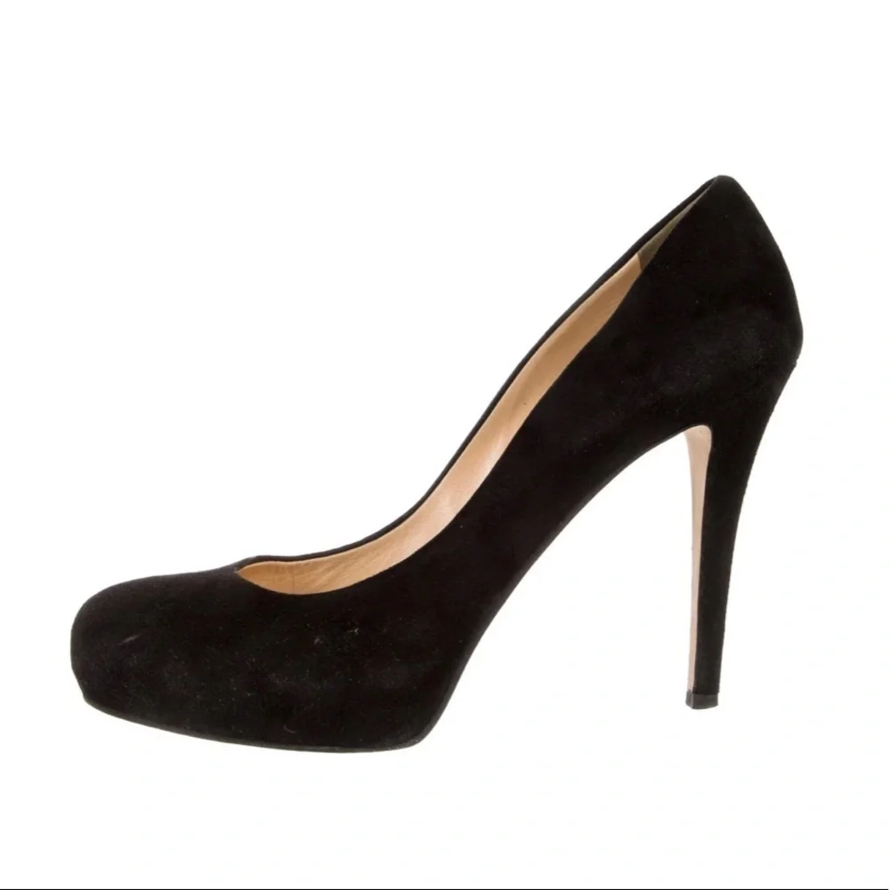 Kate Spade New York Suede‎ Round Toe Pumps in Black Size 7.5